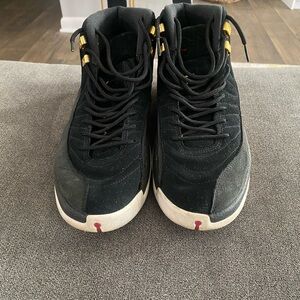 Black and White Jordan 12s